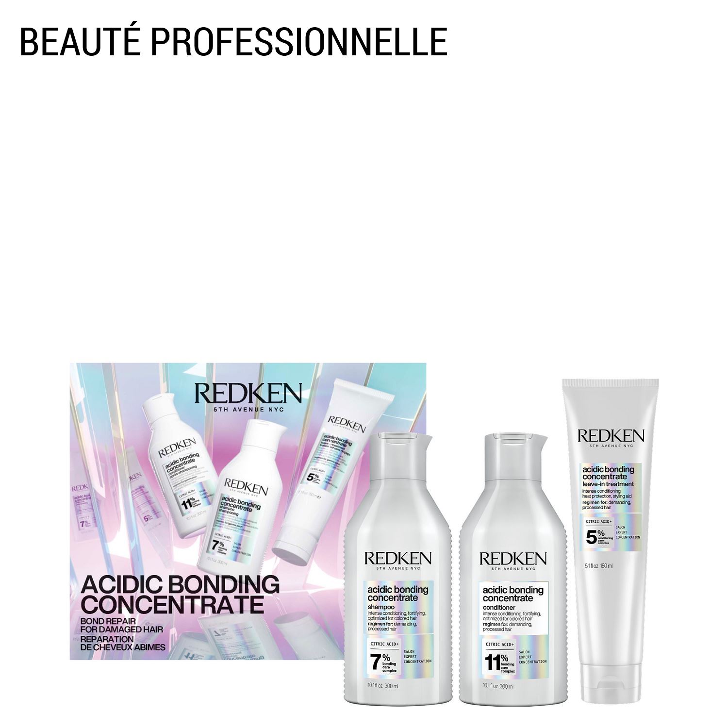 Acidic Bonding Concentrate - Coffret Shampoing 300ml + Après-Shampoing 300ml + Soin sans Rinçage 150ml