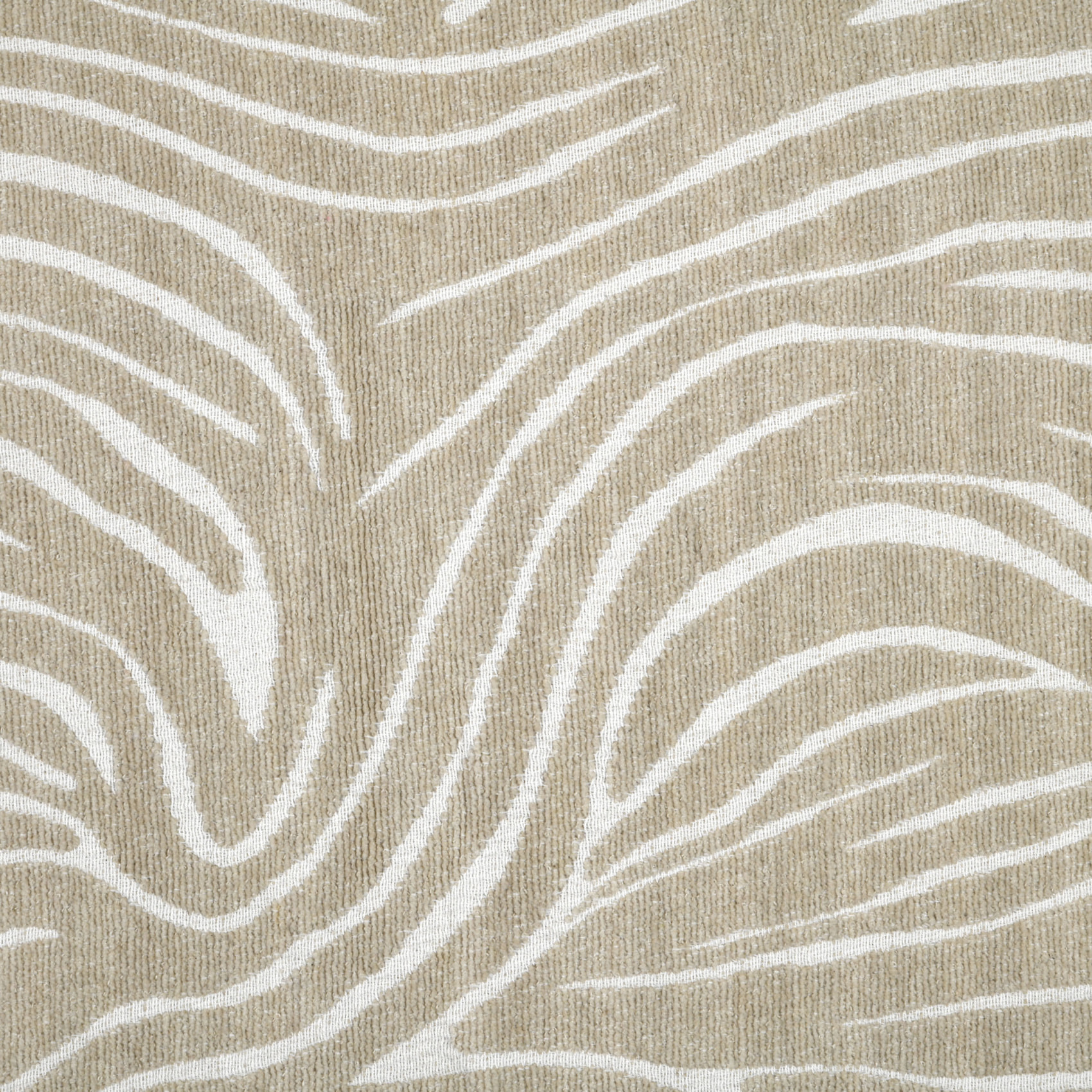 Plaid en polycoton à motif félin et franges - Naturel
