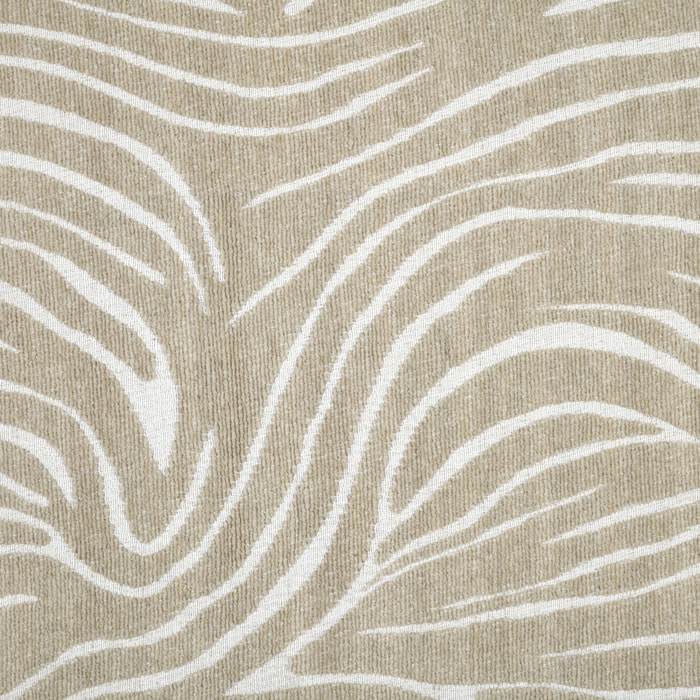 Plaid en polycoton à motif félin et franges - Naturel