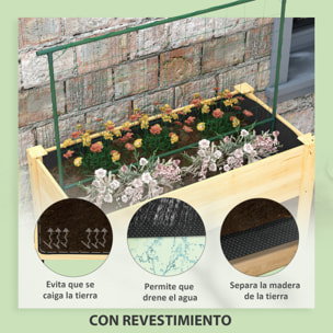 Huerto Urbano Elevado con Enrejado Mesa de Cultivo Jardinera Elevada para Trepar Enredaderas de Verduras Plantas Flores Carga 300 kg 120x60x75 cm Natural