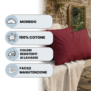 COPPIA FEDERE MAX COLOR, 100% Cotone, Made in Italy - BORDEAUX