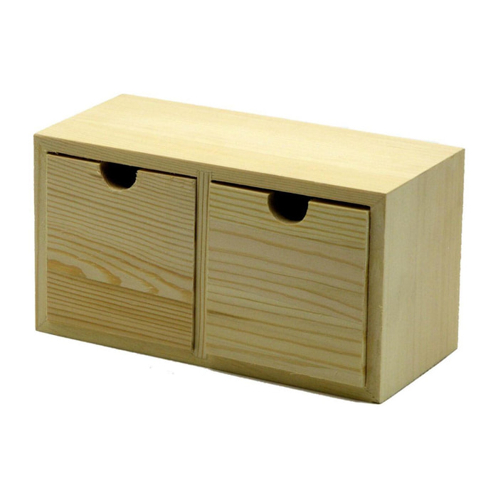Portatutto in balsa a 2 cassetti cm18,5x8,5h10