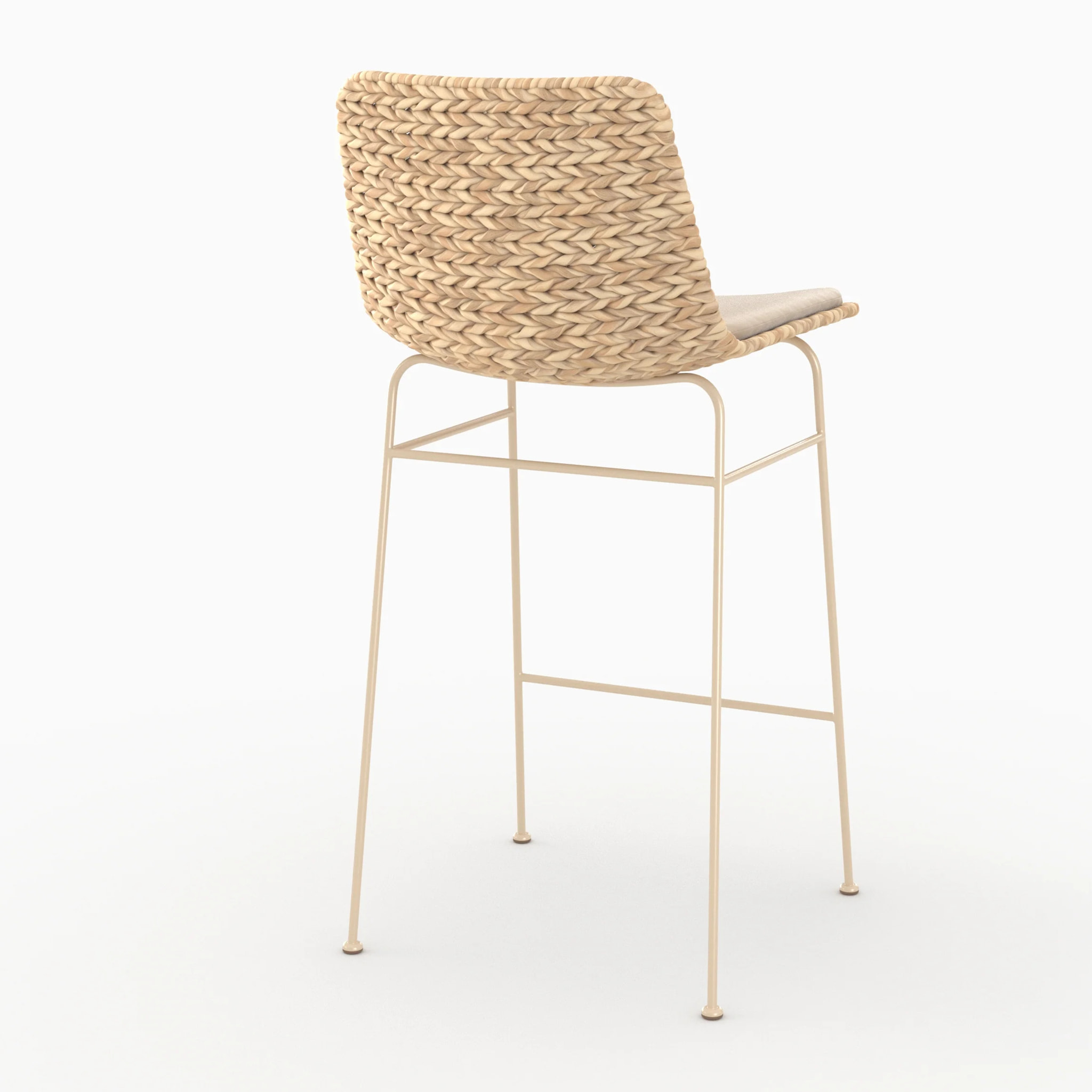 Lot de 2 chaises pour îlot central 66 cm en matière naturelle - Faro