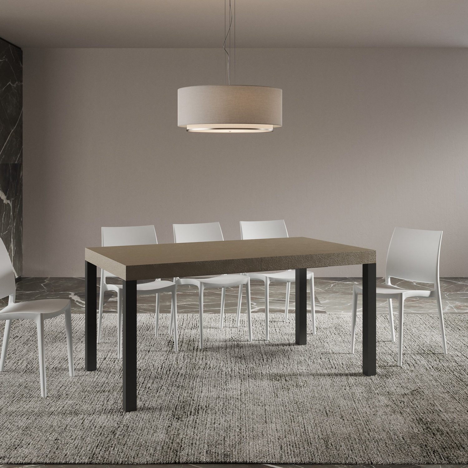 Tavolo allungabile 90x160/264 cm Everyday tortora gambe antracite
