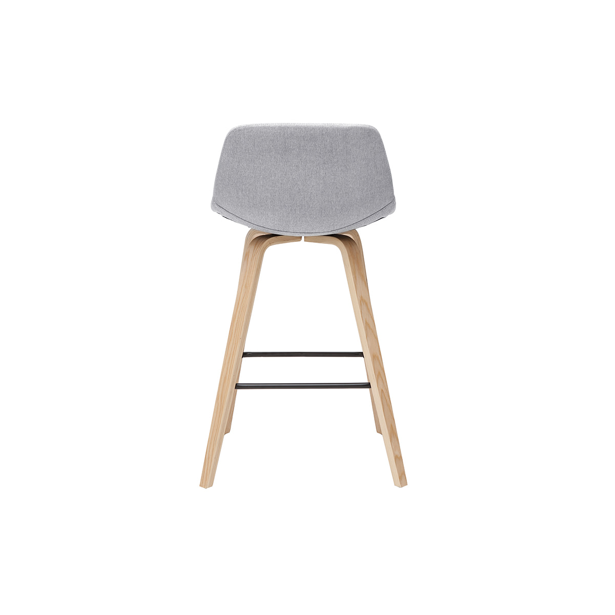 Tabourets de bar scandinaves gris clair et bois H65 cm (lot de 2) NONIE