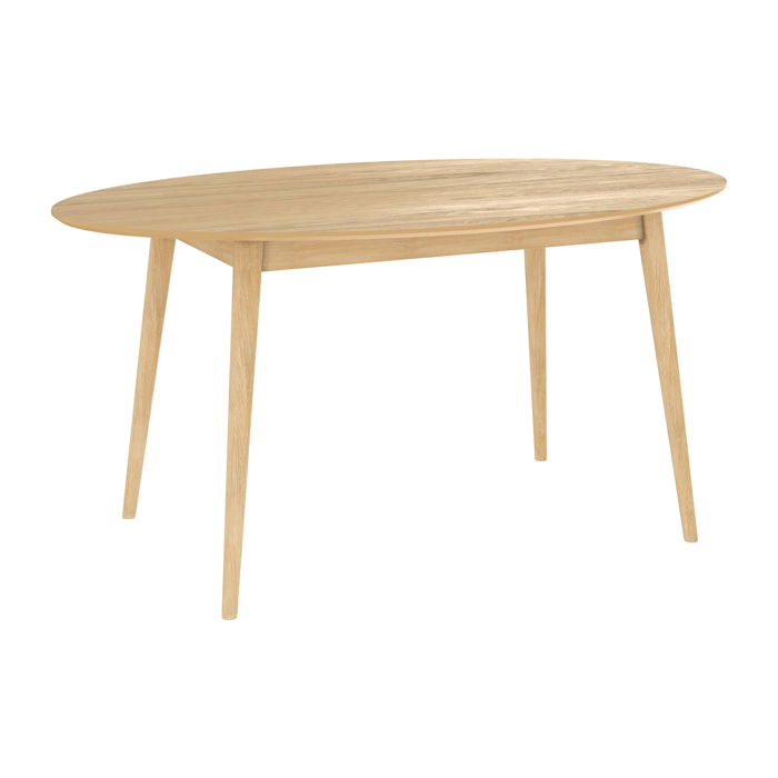 Table ovale 6 personnes en bois clair 150 cm - Eddy