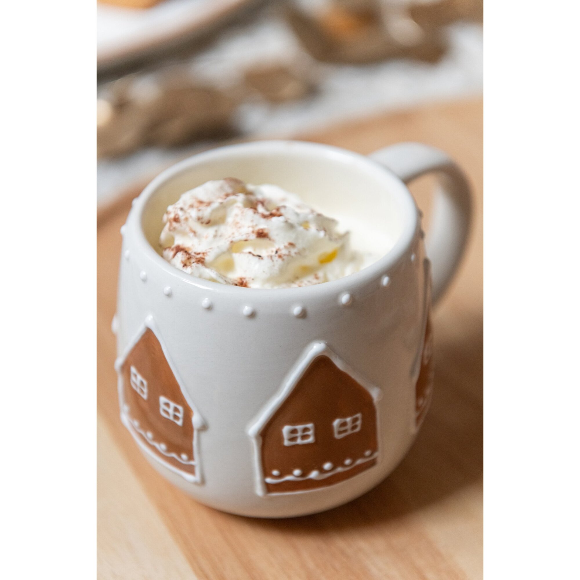 J-Line mug Cookie - céramique - brun/blanc - 2 pièces