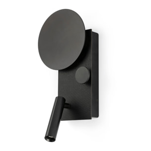 KLEE Lampe applique droite noir avec lecteur