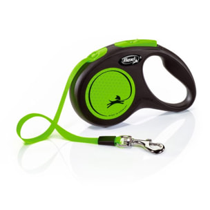 Laisse New Neon S Tape 5 m black/ neon green Flexi CL11T5-251-S-NEOG