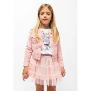 Chaqueta con Detalles de Pedrería en Rosa