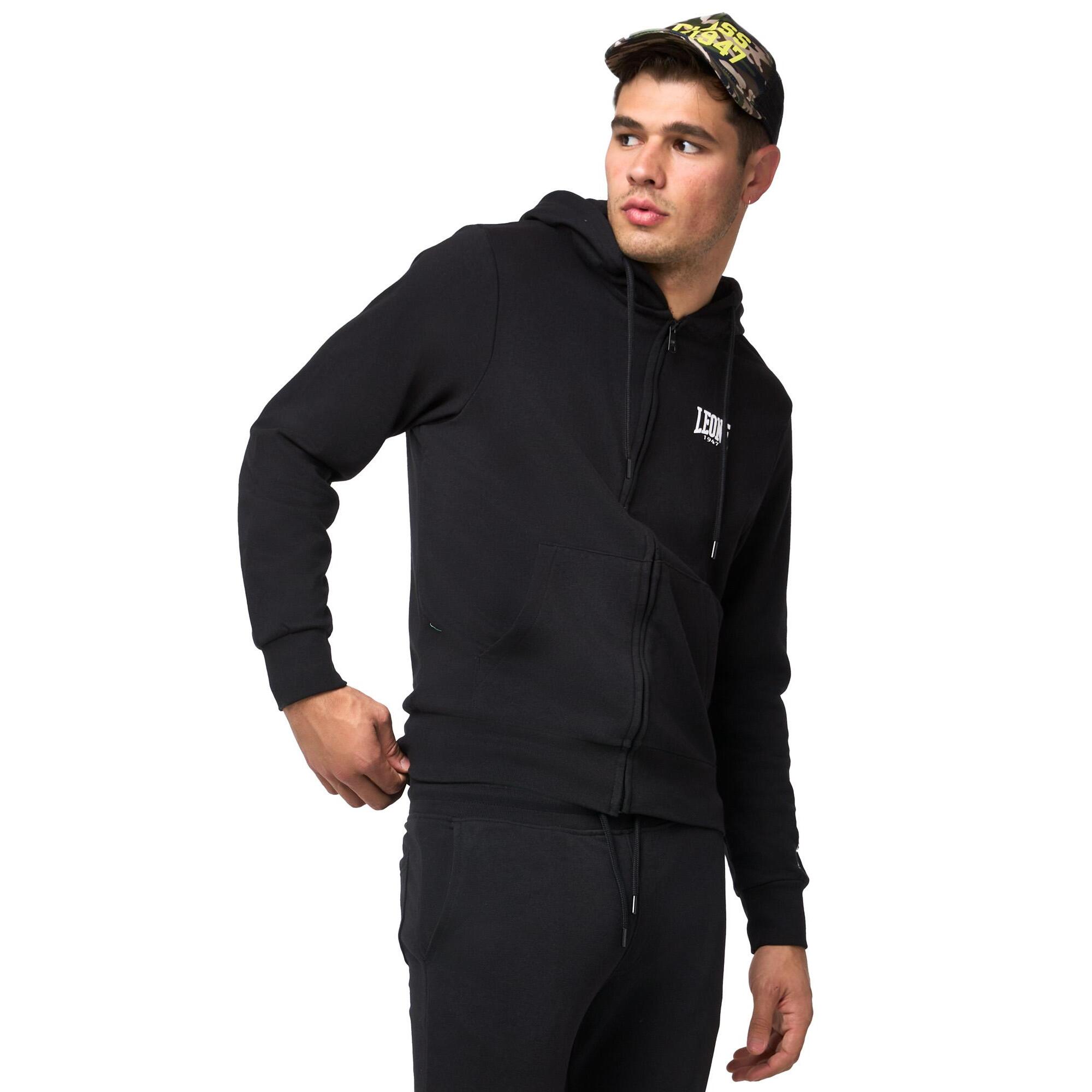 Tuta da uomo con Felpe con cappuccio e zip e pantalone non felpata Leone Basic