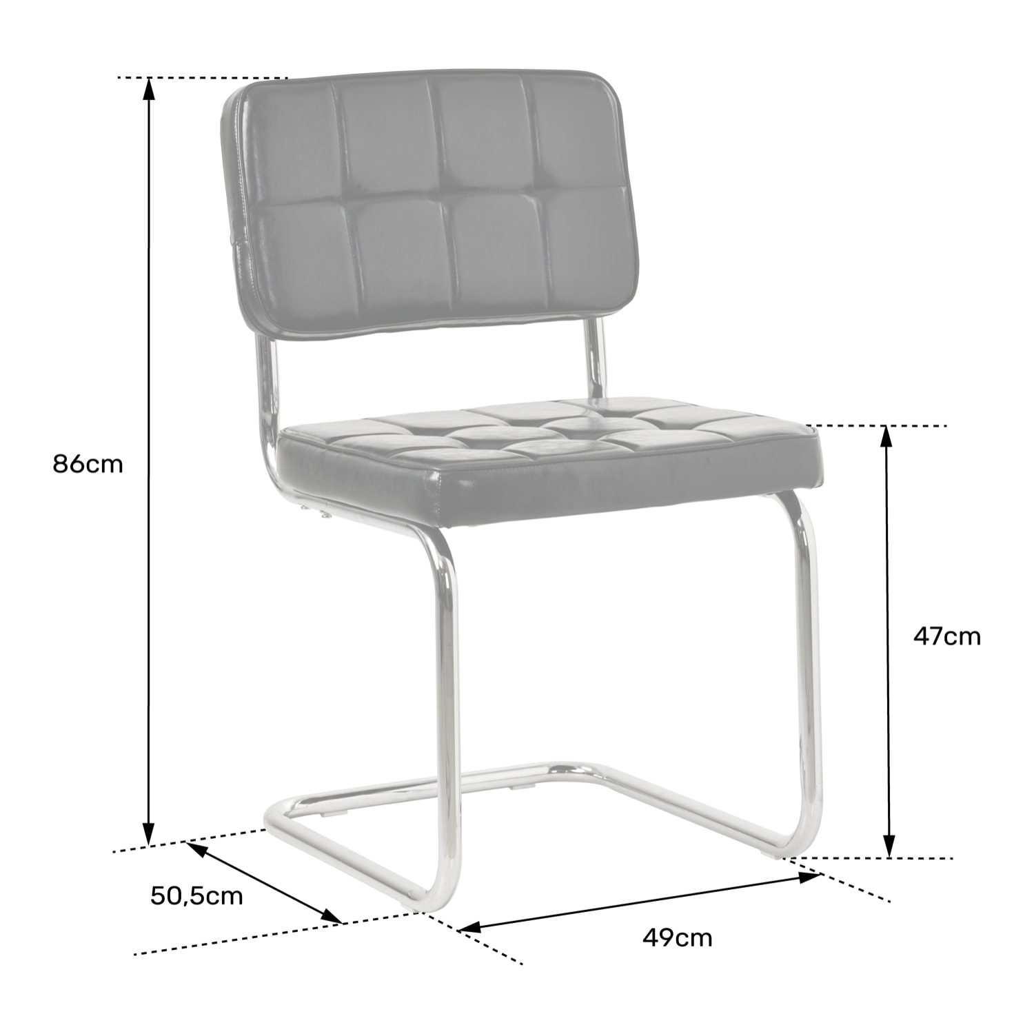 Lot de 2 chaises cantilever en simili noir MARIA