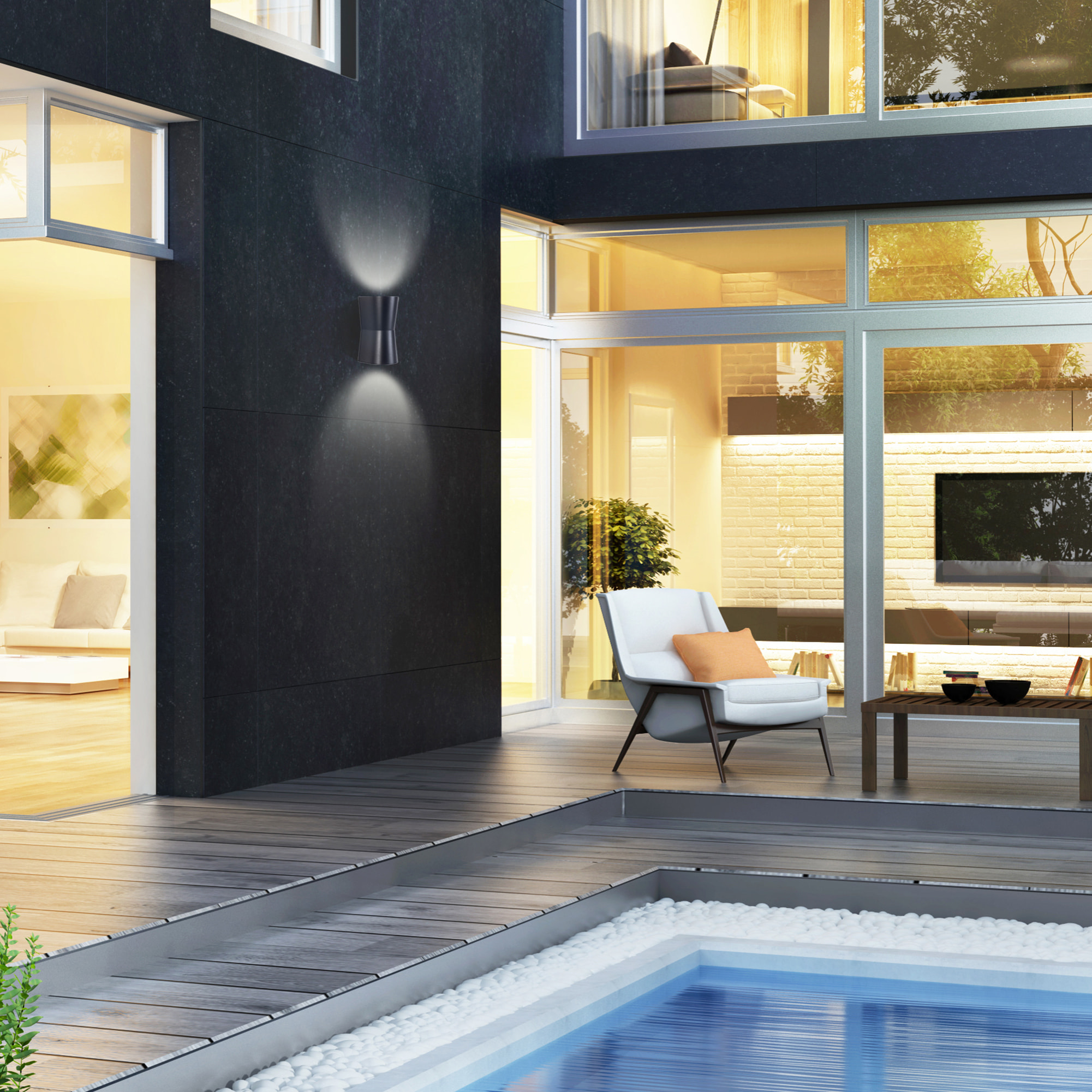 Forlight Aplique ASIMETRIC Negro Matizado - Iluminación Decorativa Moderna, Personalizable con Bombilla Elegida, Material Resistente ABS y Policarbonato, Diseño Funcional para el Hogar