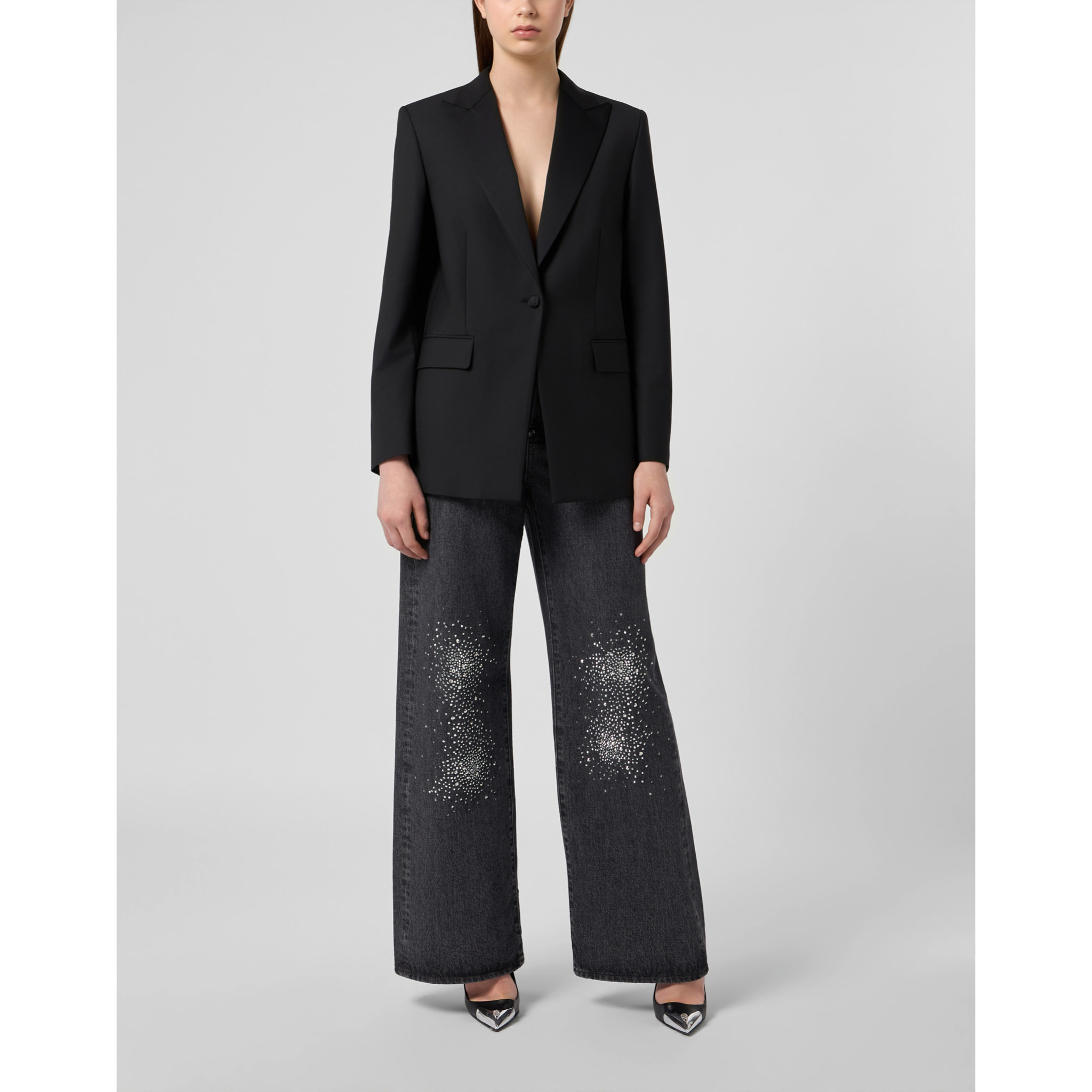 PHILIPP PLEIN Boyfriend's Fit Blazer Baroque Skull