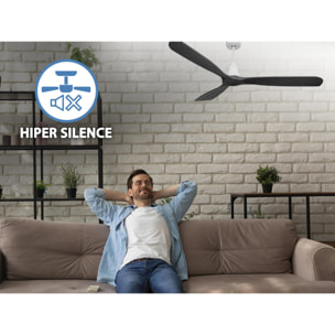Ventilateur de plafond Réversible  Thermostat Wifi Moteur à courant continu Toits en pente Télécommande Hypersilence Mémoire FullWood Shopify Vendible (AUTOMATIQUE)