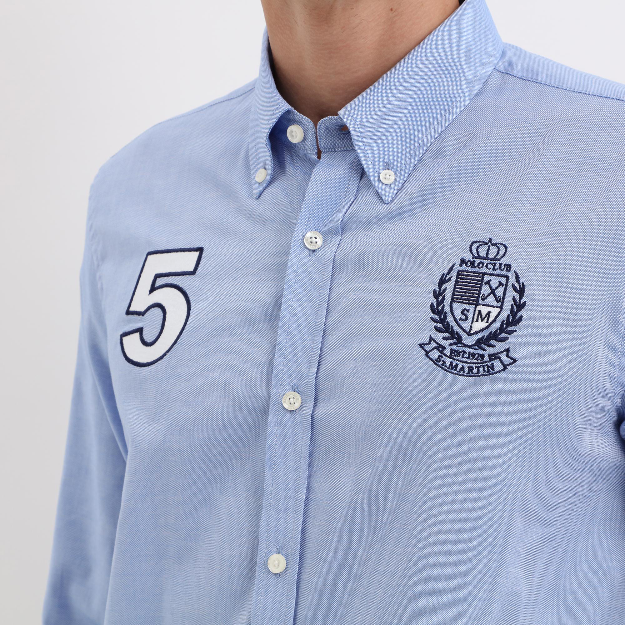 Camicia oxford con ricamo alloro Polo Club St Martin