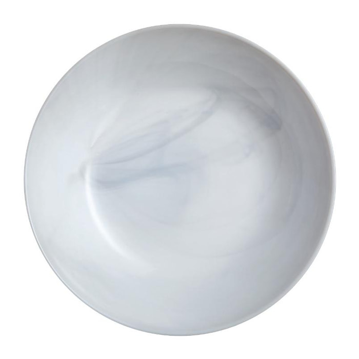 Assiette creuse grise 20cm Diwali Marble - Luminarc - Verre opale extra résistant