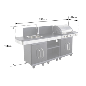 COOK'IN GARDEN - Cuisine extérieure modulable FIDGI 3 avec housse