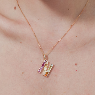 Collar N acabado oro rosa 18k
