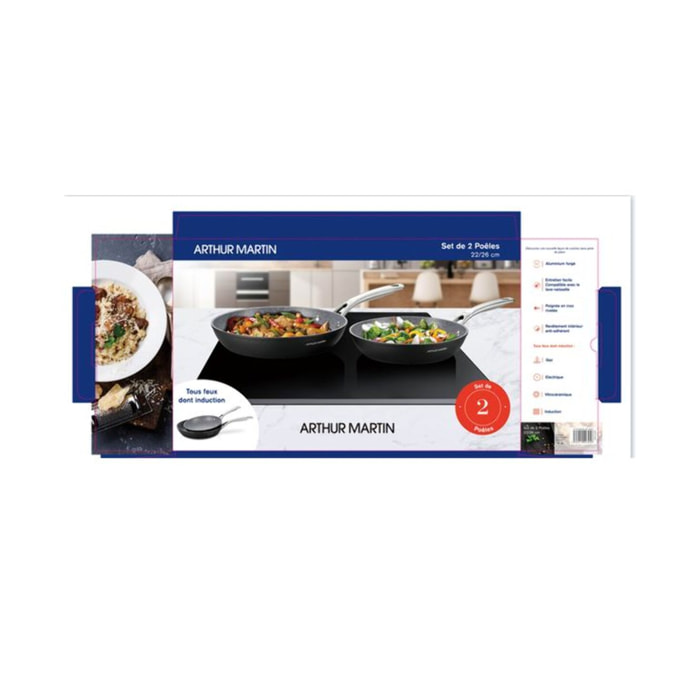 Forgé set de 2 Poêles
