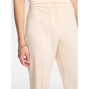Elena Mirò - Pantalones rectos de cady elástico - Beige