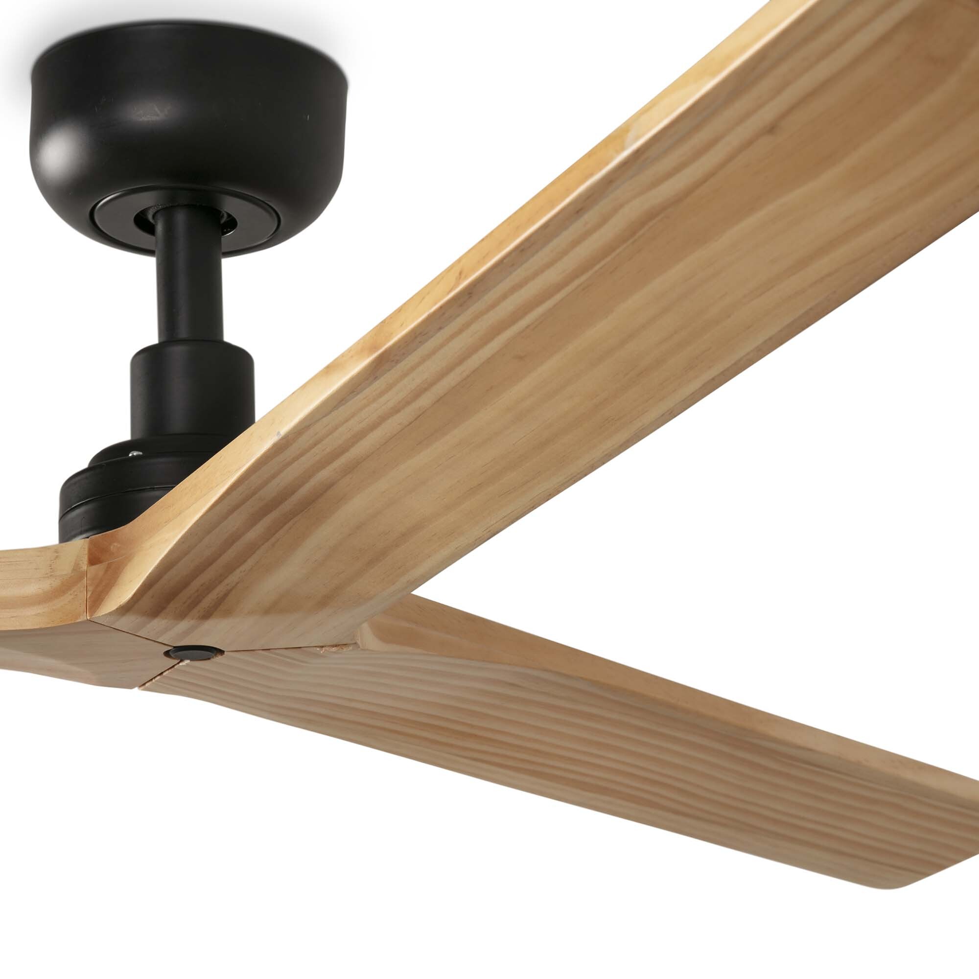 KLIM M Ventilatore a soffitto nero/legno quercia