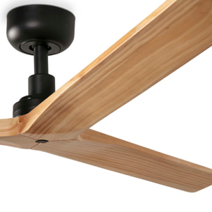 KLIM M Ventilatore a soffitto nero/legno quercia