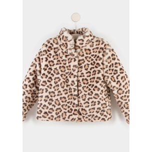 Abrigo de piel de leopardo para niña