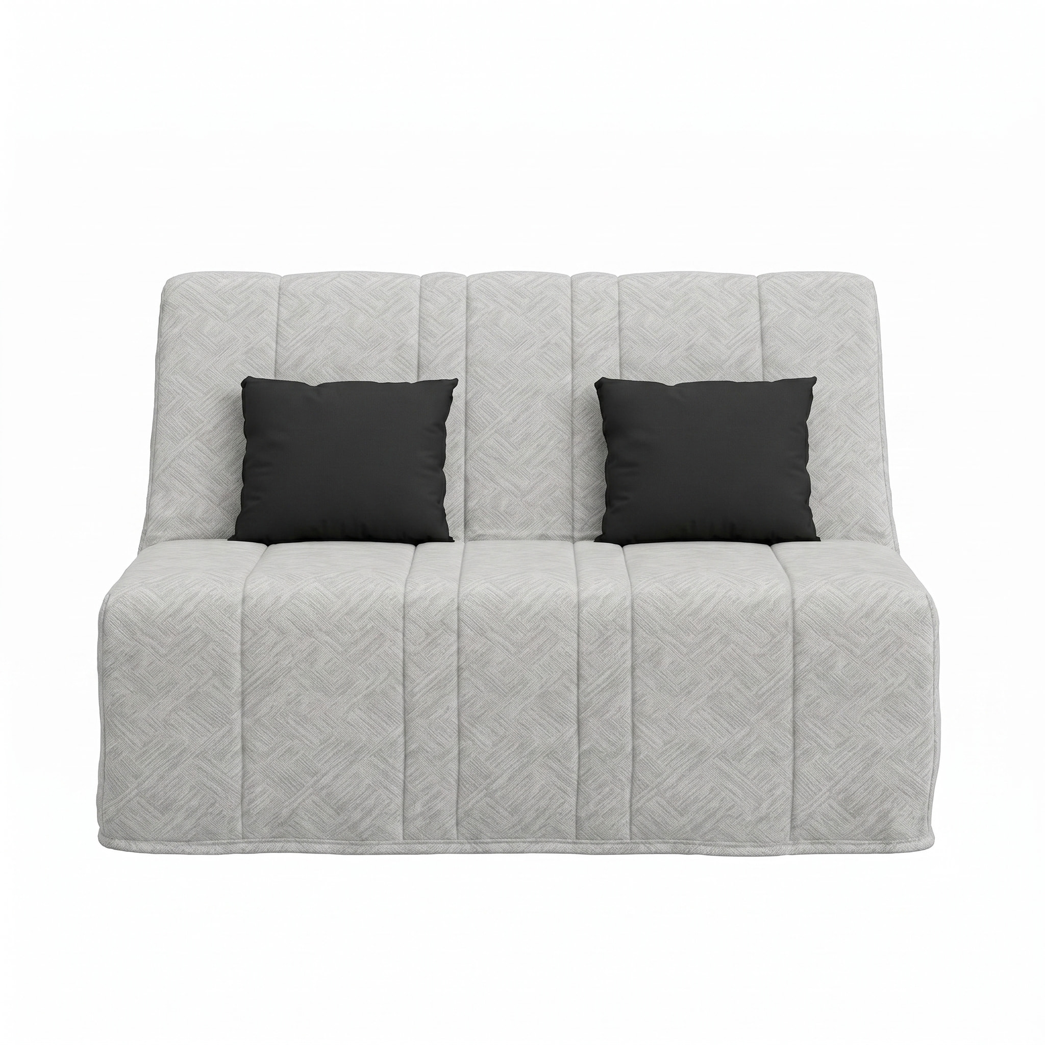 Banquette convertible Nea, matelas Simmons, 140 x 190 cm, 2 coussins offerts, Tambre perle