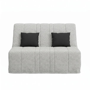 Banquette convertible Nea, matelas Simmons, 140 x 190 cm, 2 coussins offerts, Tambre perle
