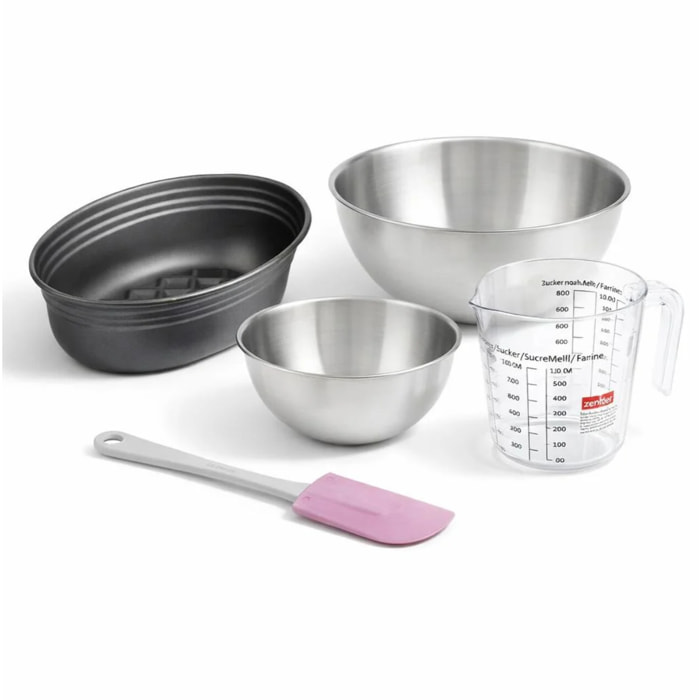 Set de 5 ustensiles de pâtisserie moule à gâteaux bols spatule et verre doseur Black metallic Black mettallic Zenker  Black mettallic