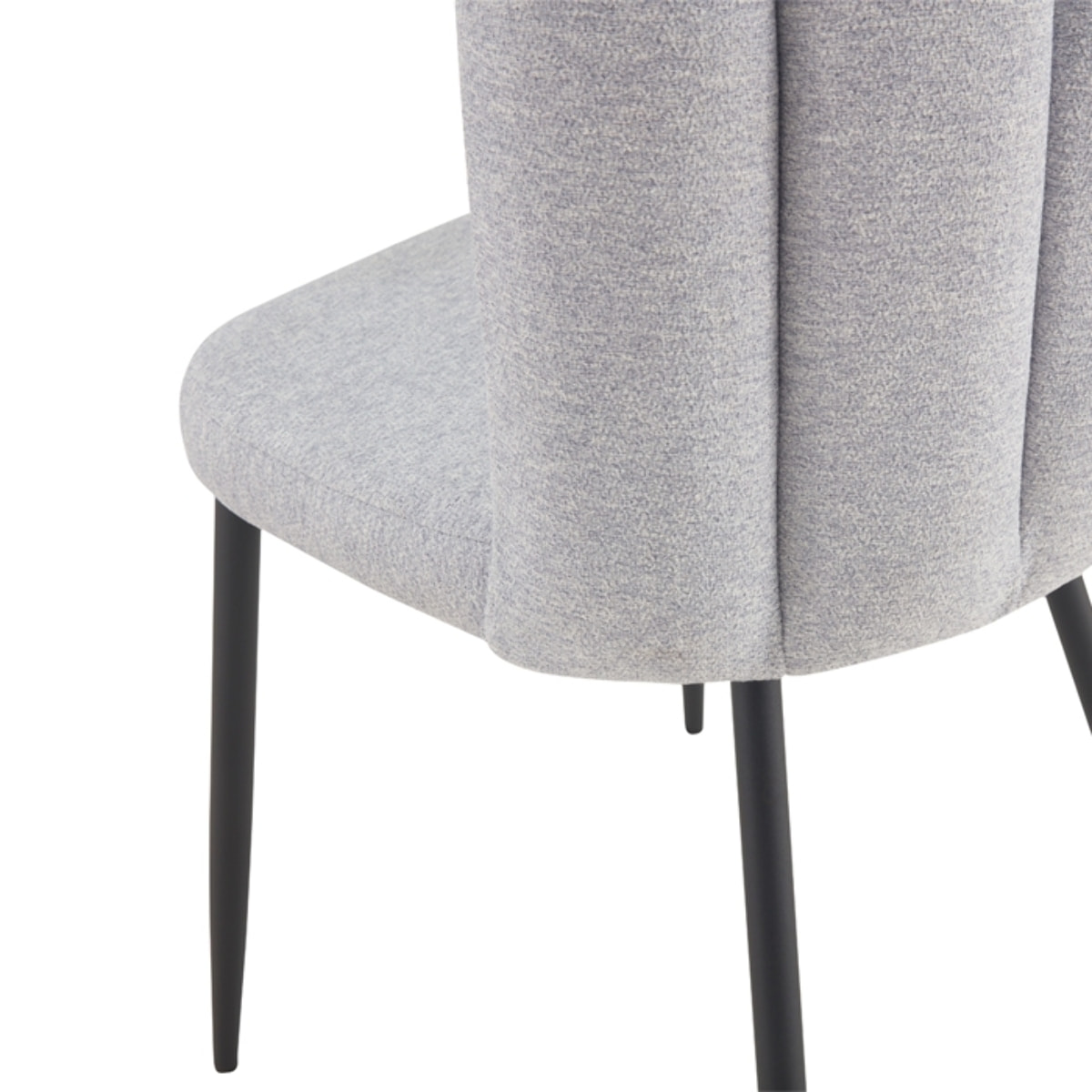 Lot de 2 chaises en tissu gris et pieds en métal noir - Rosy