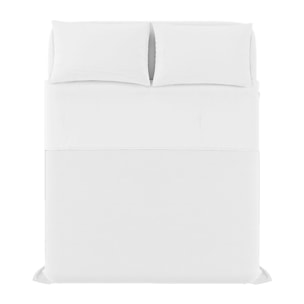 COMPLETO LETTO NATURAL COLOR, 100% Cotone, Made in Italy - BIANCO/BIANCO