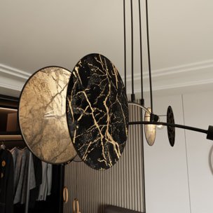 Lampada a sospensione MOTIF in acciaio nero e oro