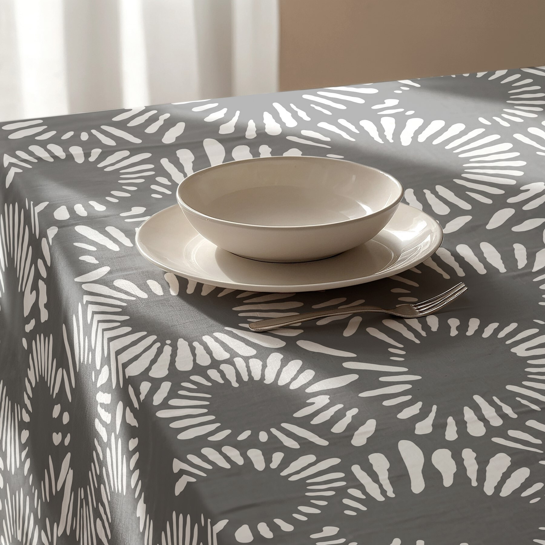 Nappe imprimée anti-tâches CHIARA GRIS