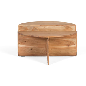 Mesas de Centro de Madera de Acacia 80 Cm Estilo Rústico Moderno