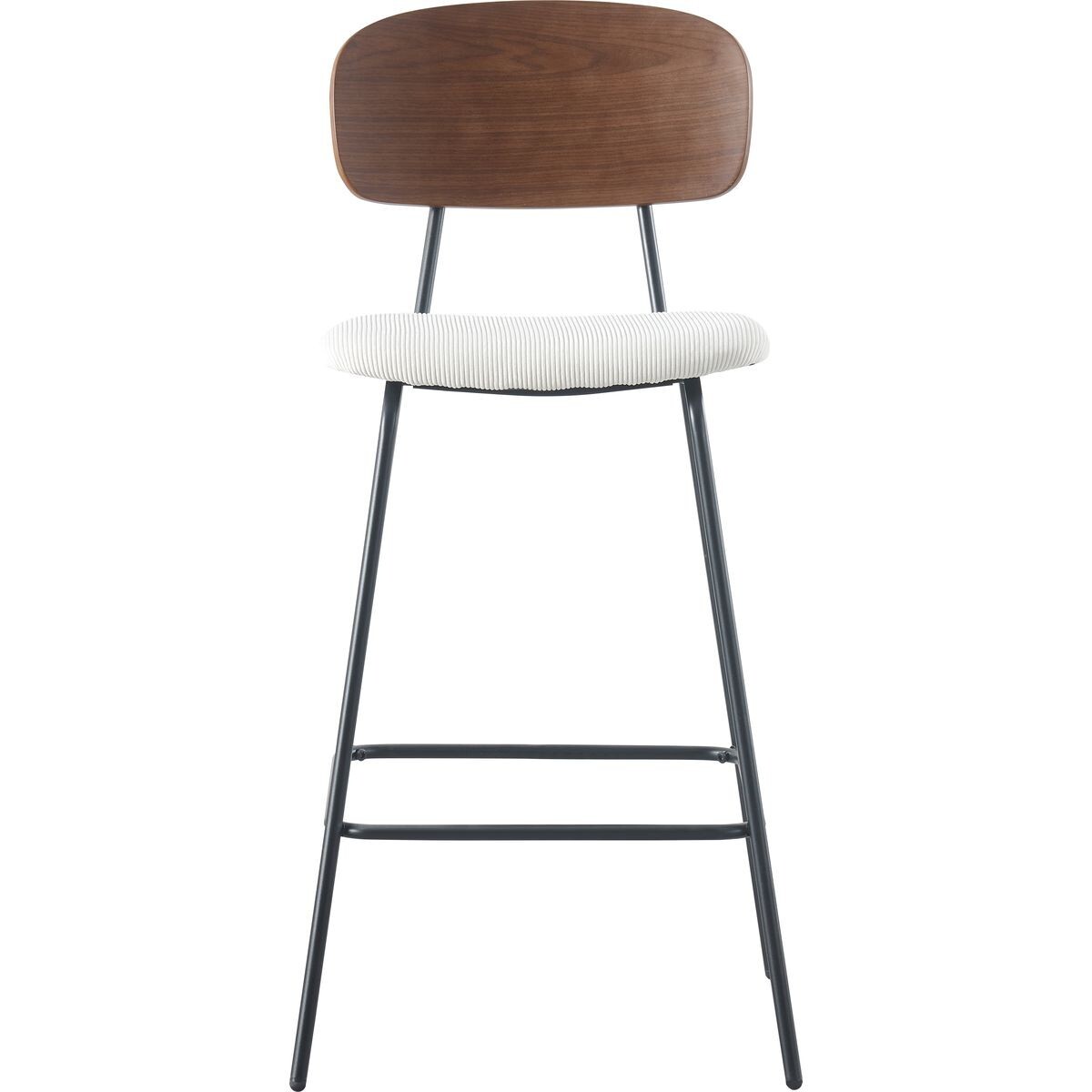 Lot de 2 tabourets de bar en velours côtelé - DANY