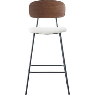 Lot de 2 tabourets de bar en velours côtelé - DANY