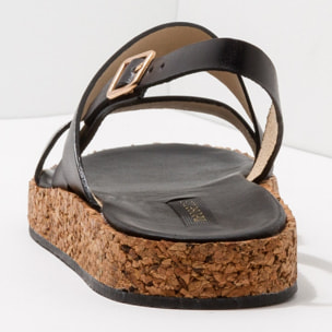 Sandalias S3212 RESTORED SKIN EBONY / TARDANA color Ebony