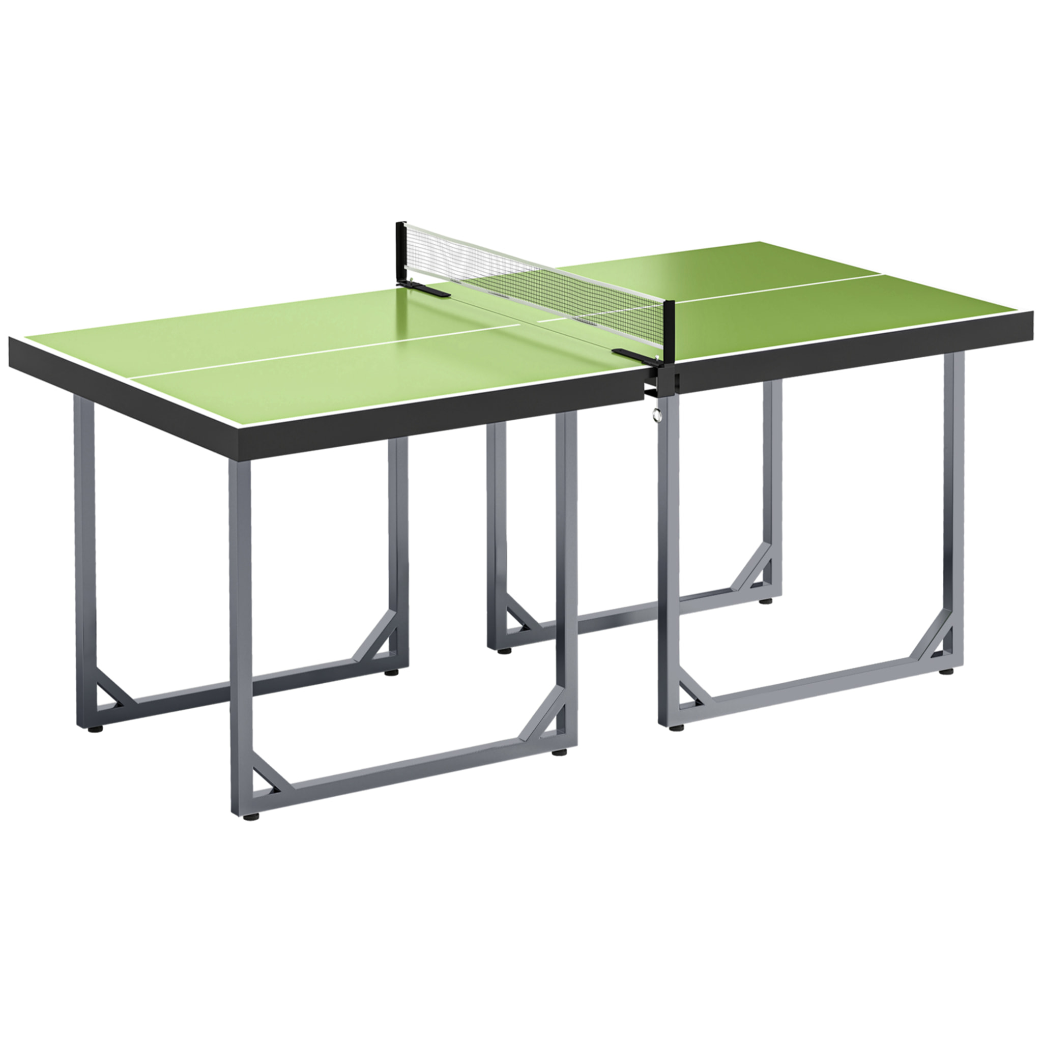 Mesa de Ping-Pong Plegable, 182x91cm, Fácil de Transportar, Resistente a la Intemperie, Estable, Mesa de Tenis con Red y Marco de Acero, para Interior y Exterior, Verde