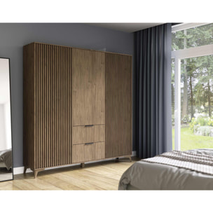 Portmore - armoire - effet bois - 185x192 cm - Bois