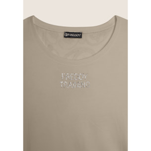 T-shirt donna in jersey con retro fantasia paisley