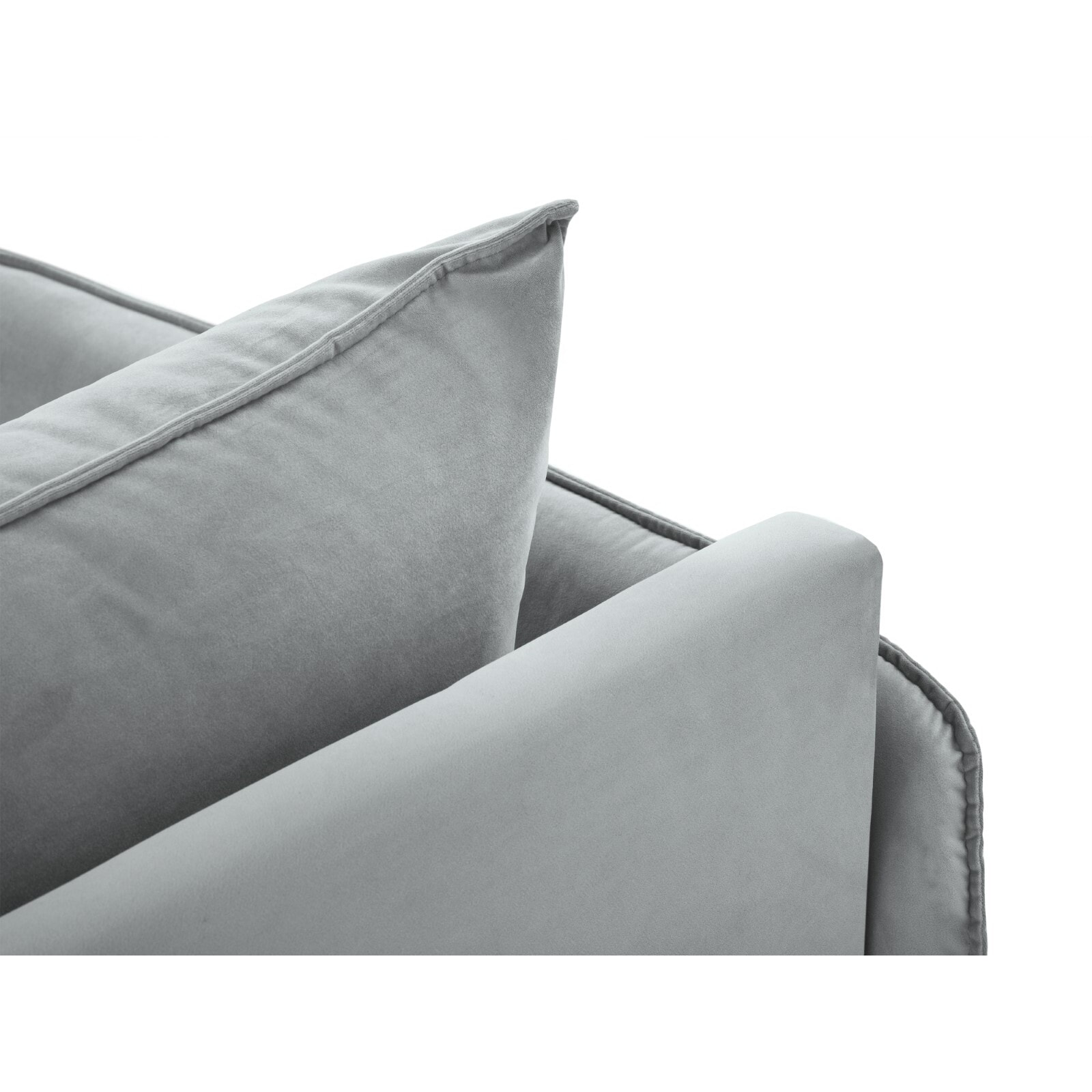 Méridienne droite "Vienna" en velours gris clair