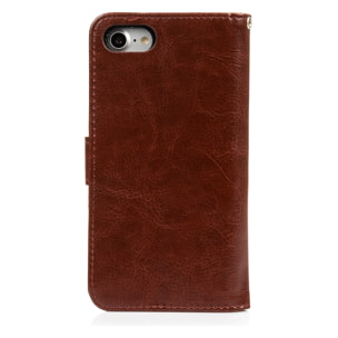 DAM Custodia Folio in ecopelle con chiusura magnetica per iPhone 7/8 7x2x14 cm. colore marrone