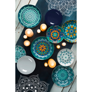 Service de table 18 pièces Excelsa – Mandala Mediterraneo, Porcelaine Multicolore