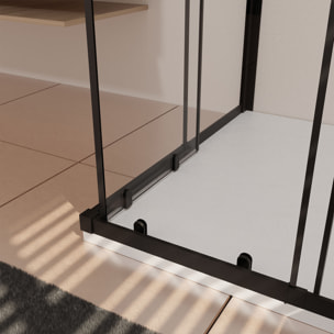 Ensemble portes de douche coulissantes extensibles Noir 80/90x185cm - BLACK SLIDE 80-90