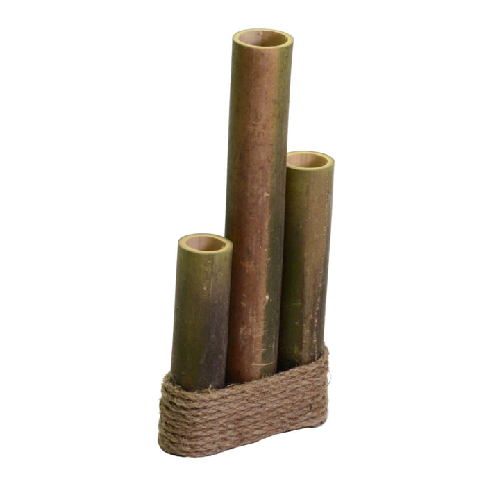 Portacandele in legno tronco da 3 posti ovale cm14x5h16/21/31