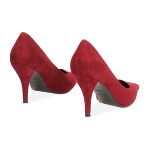 Décolleté bordeaux in microfibra con tacco 9 cm