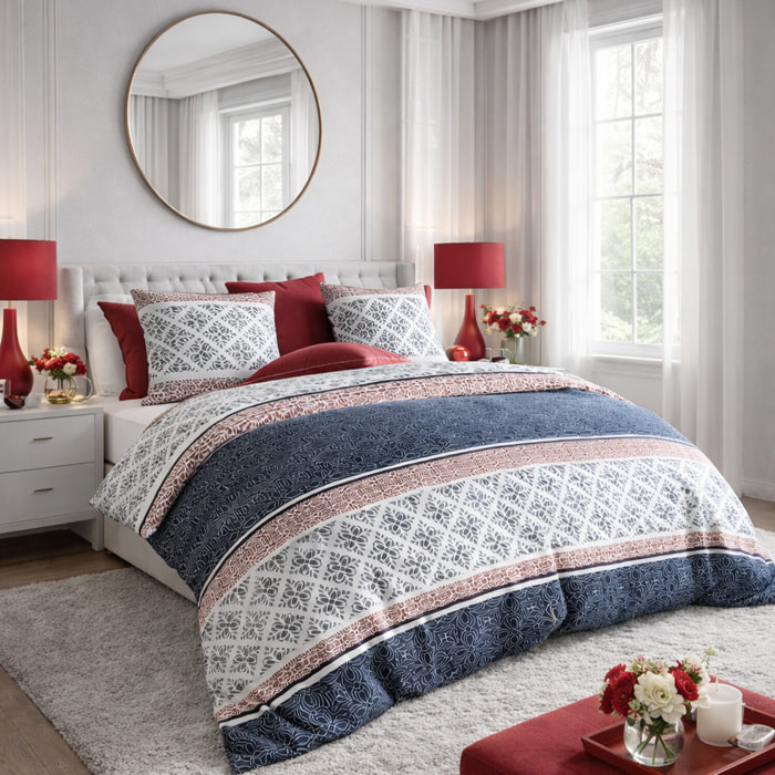 Parure de couette + 2 taies coton sergio