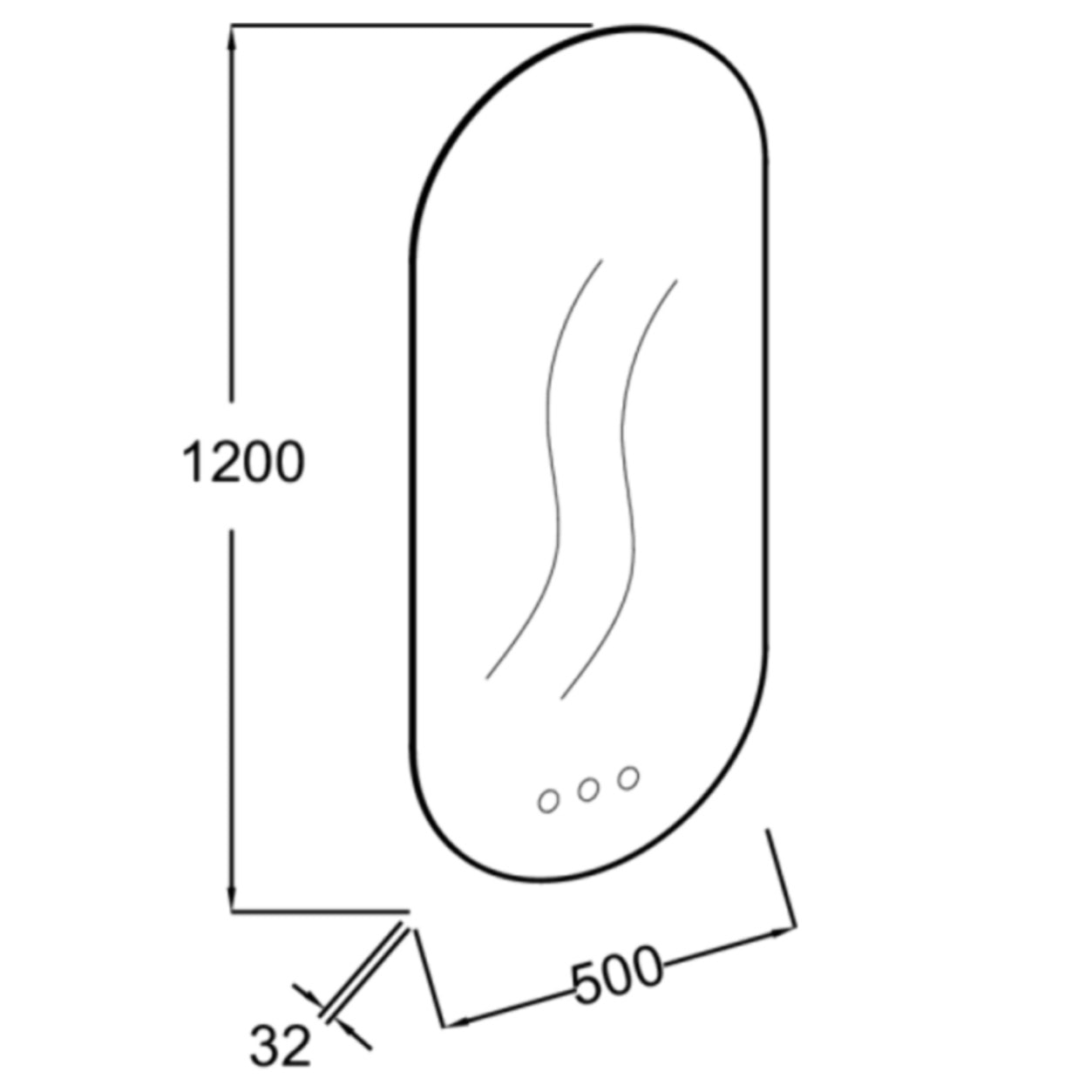 Miroir LED ovale 3 trous + mitigeur lavabo encastré 3 trous Grands Boulevards noir mat